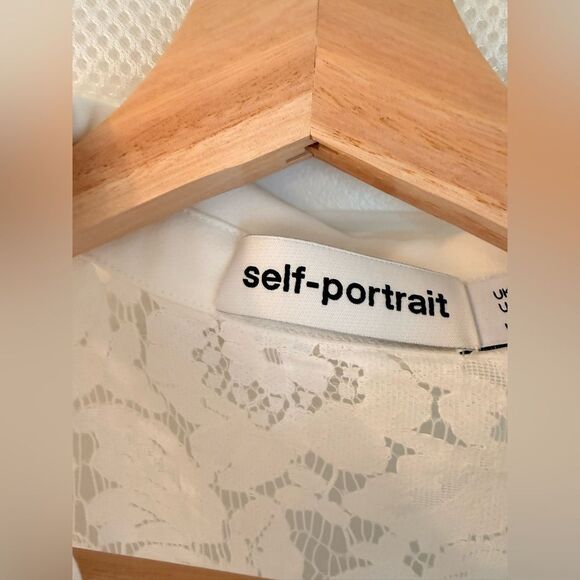 NWOT Self-Portrait WHITE LACE PEPLUM MIDI DRESS, size US4 - Picture 14 of 16